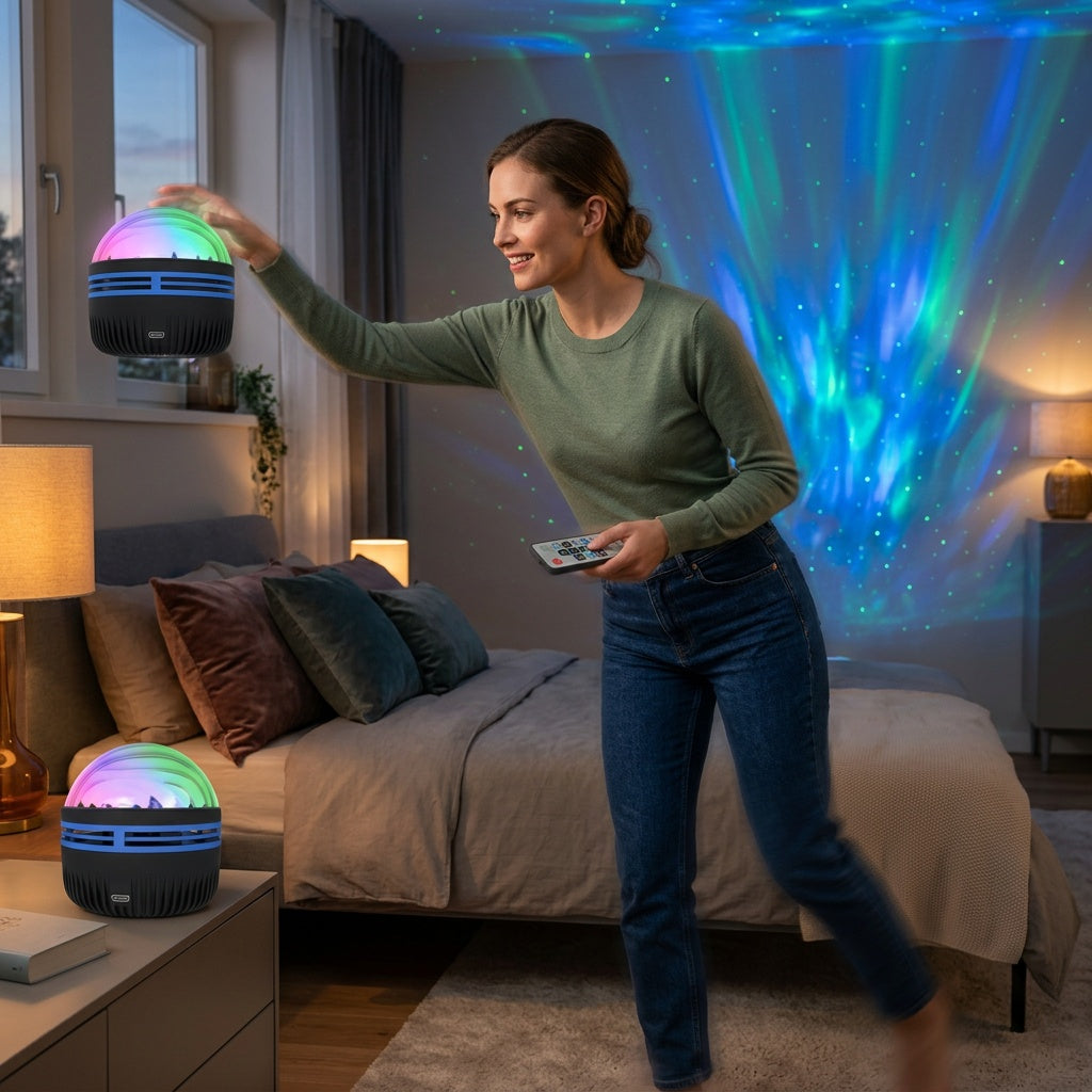 Wave Projector with Aurora Light Effects