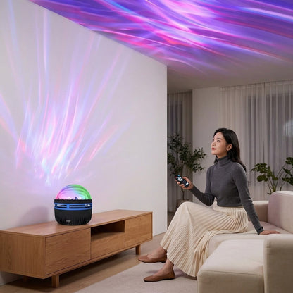 Wave Projector with Aurora Light Effects