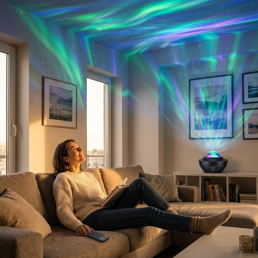 Wave Projector with Aurora Light Effects