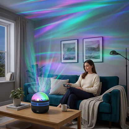 Wave Projector with Aurora Light Effects
